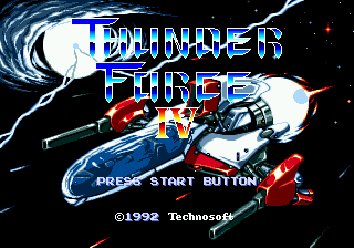 Thunder Force IV title screen for Sega Mega Drive